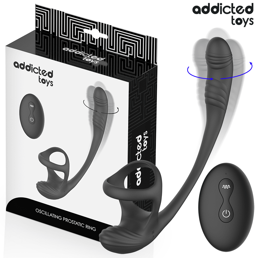 ADDICTED TOYS - ANAL PLUG WITH VIBRATION AND 360º WAVING AND TESTICLE STIMULATOR - NOCTURNA DESIRES