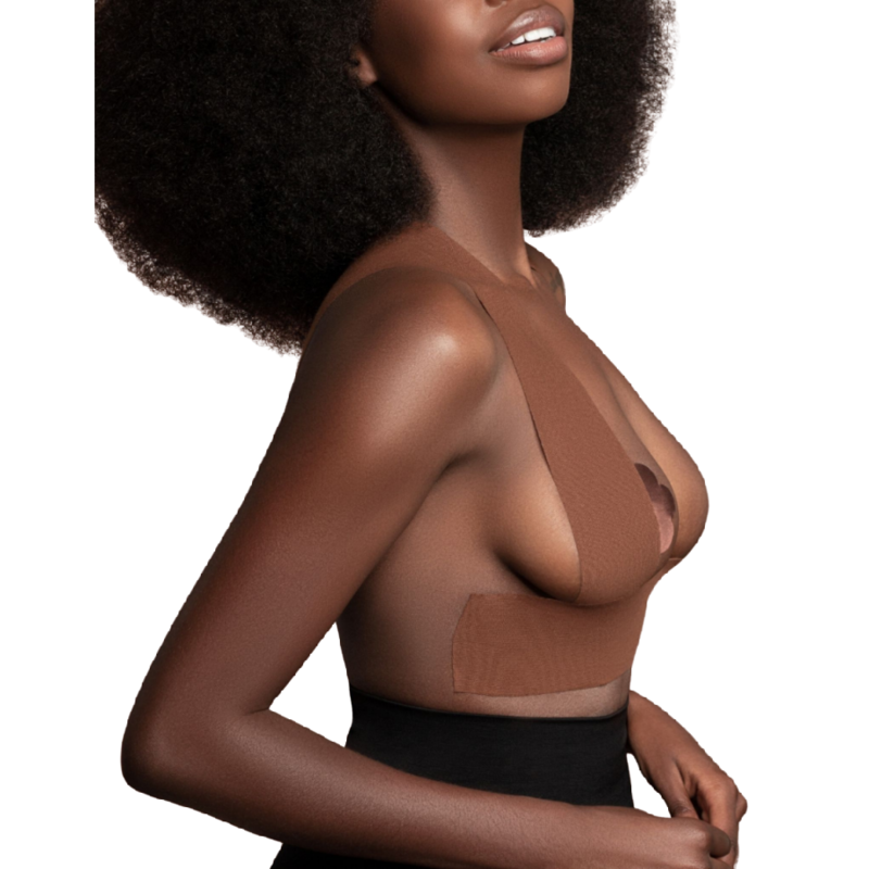 BYE-BRA - BODY TAPE 5 M X 6.5 CM + 3 PAIRS OF NIPPLE COVERS BROWN - NOCTURNA DESIRES
