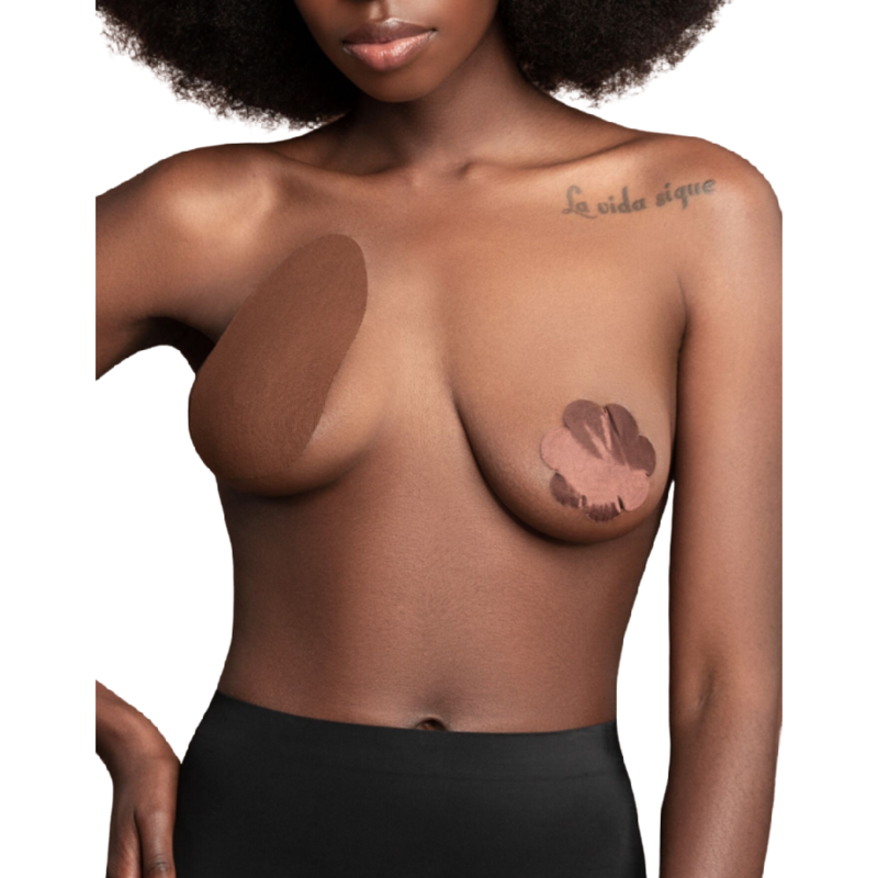 BYE-BRA - BREASTS ENHANCER + 3 PAIRS OF SATIN BROWN CUP A/C - NOCTURNA DESIRES