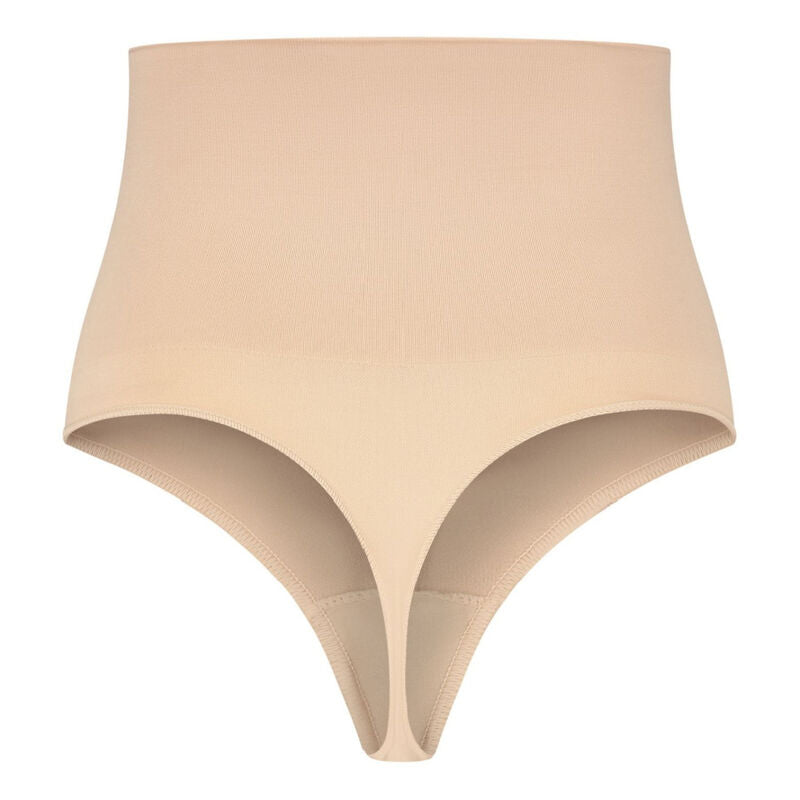 BYE-BRA - THONG STYLE SEAMLESS GIRDLE BEIGE SIZE L - NOCTURNA DESIRES