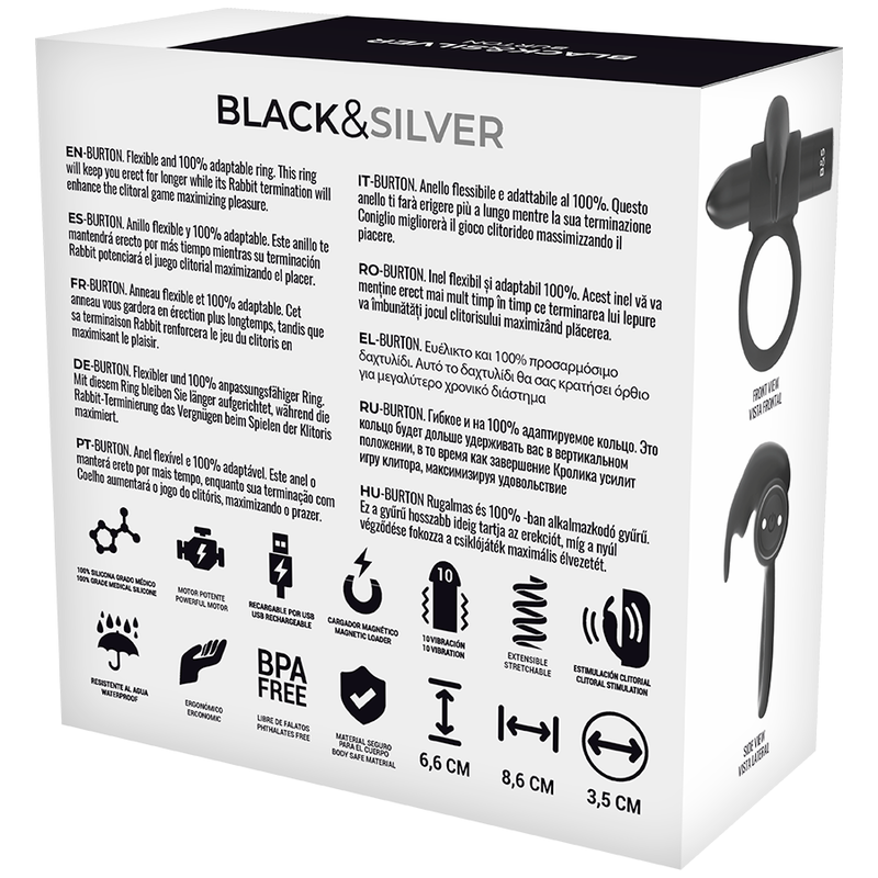 BLACK&SILVER - BURTON REMOTE CONTROL COCKRING WATCHME - NOCTURNA DESIRES
