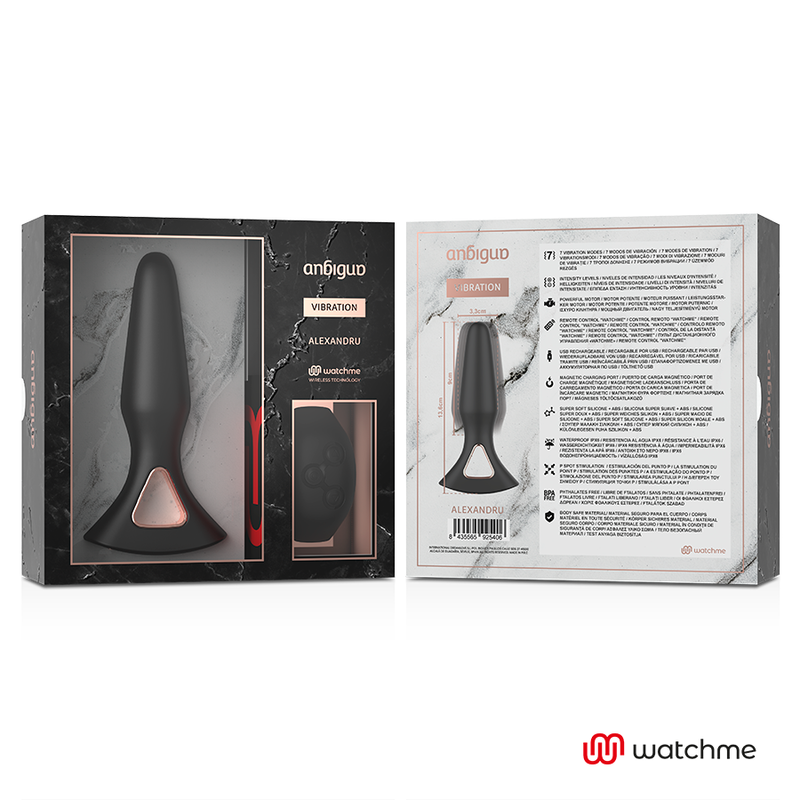 ANBIGUO - WATCHME REMOTE CONTROL VIBRATOR ANAL PLUG ALEXANDRU - NOCTURNA DESIRES