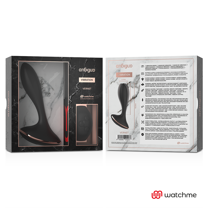 ANBIGUO - WATCHME REMOTE CONTROL VIBRATOR ANAL PLUG VERNET - NOCTURNA DESIRES