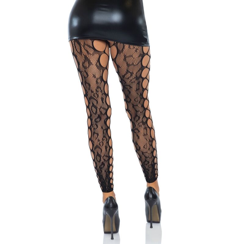 LEG AVENUE - FOOTLESS CROTHLESS TIGHTS ONE SIZE - NOCTURNA DESIRES