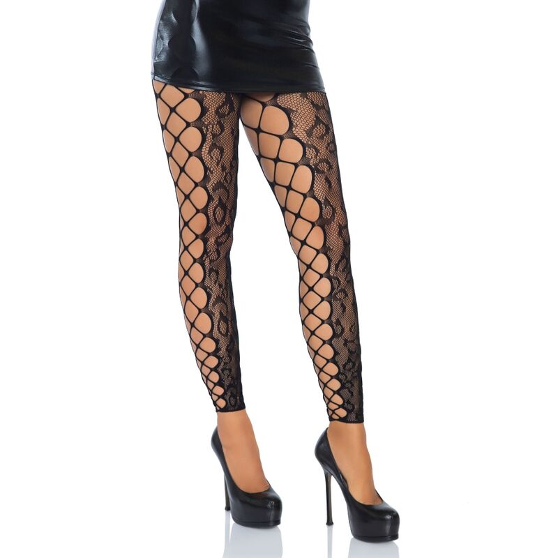 LEG AVENUE - FOOTLESS CROTHLESS TIGHTS ONE SIZE - NOCTURNA DESIRES