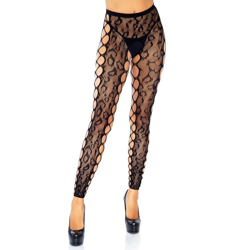 LEG AVENUE - FOOTLESS CROTHLESS TIGHTS ONE SIZE - NOCTURNA DESIRES