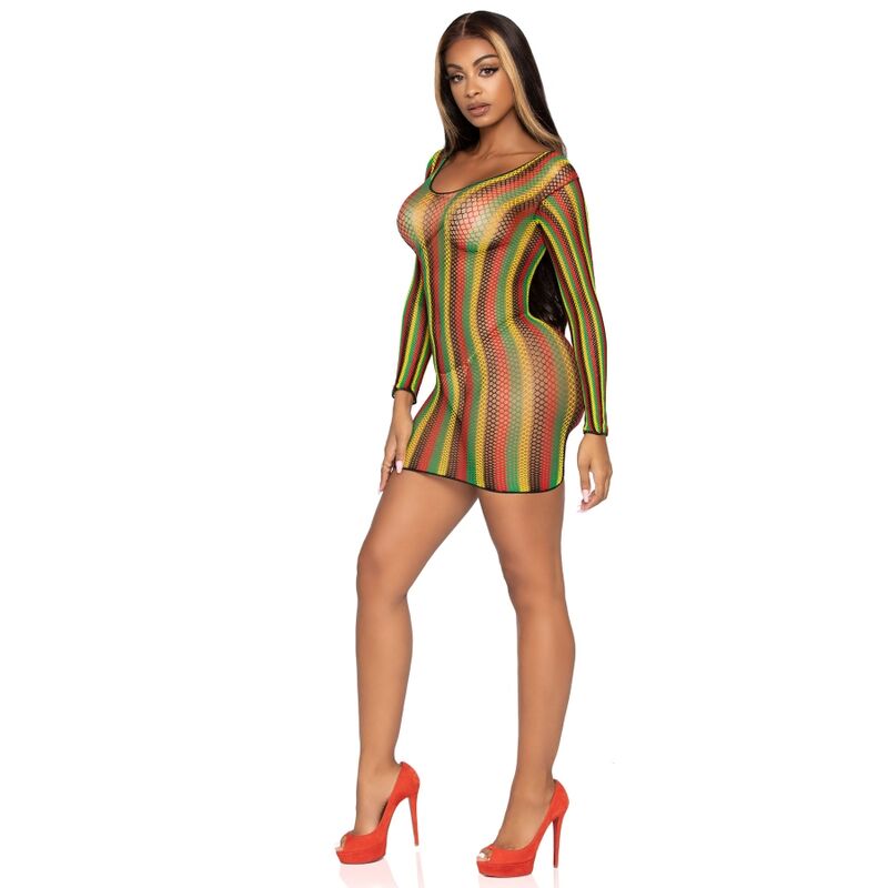 LEG AVENUE - RASTA MINI DRESS ONE SIZE - NOCTURNA DESIRES