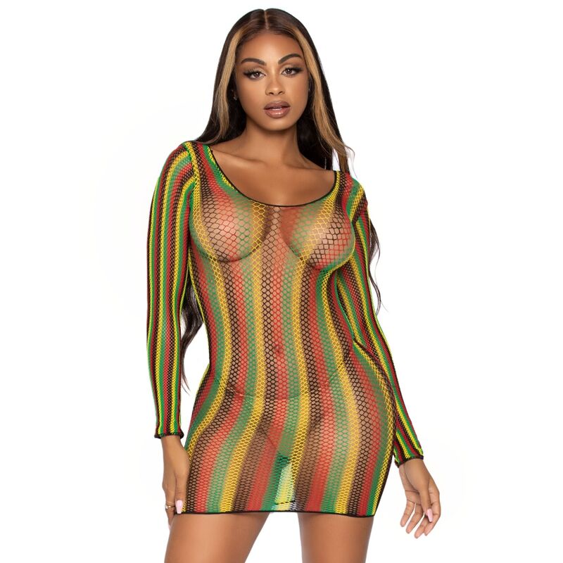 LEG AVENUE - RASTA MINI DRESS ONE SIZE - NOCTURNA DESIRES