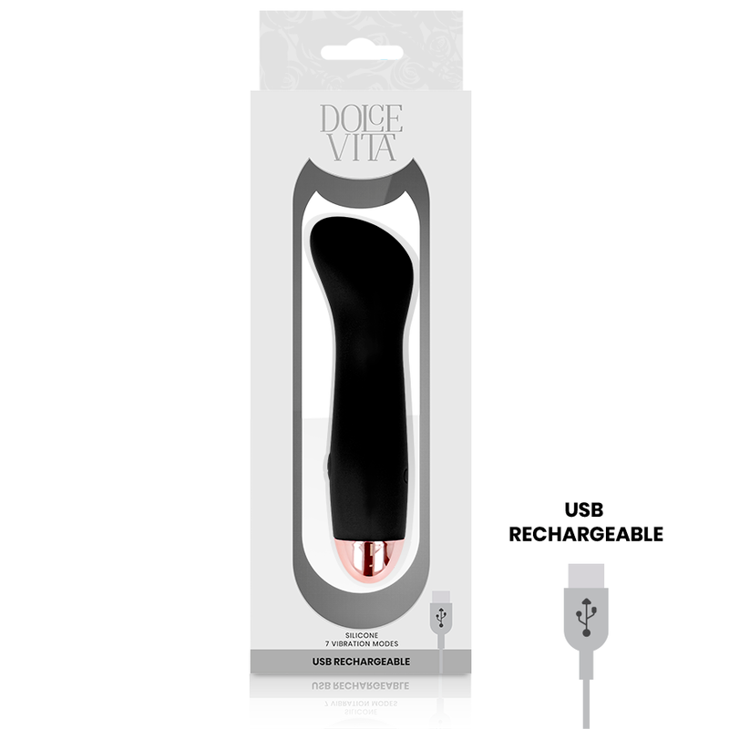 DOLCE VITA - RECHARGEABLE VIBRATOR ONE BLACK 7 SPEED - NOCTURNA DESIRES