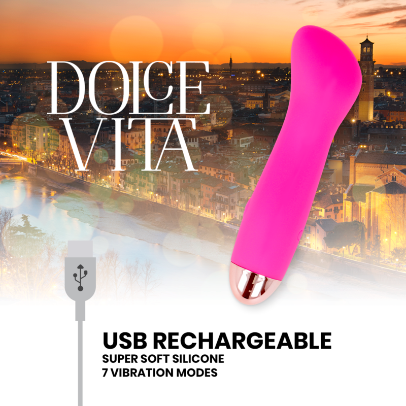 DOLCE VITA - RECHARGEABLE VIBRATOR ONE PINK 7 SPEED - NOCTURNA DESIRES