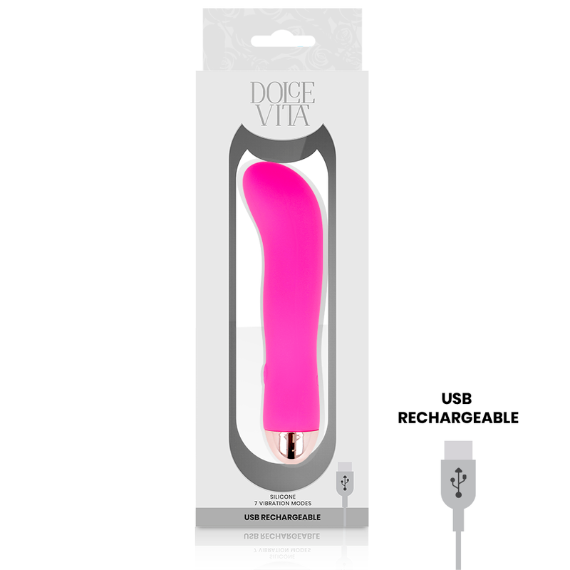 DOLCE VITA - RECHARGEABLE VIBRATOR TWO PINK 7 SPEEDS - NOCTURNA DESIRES