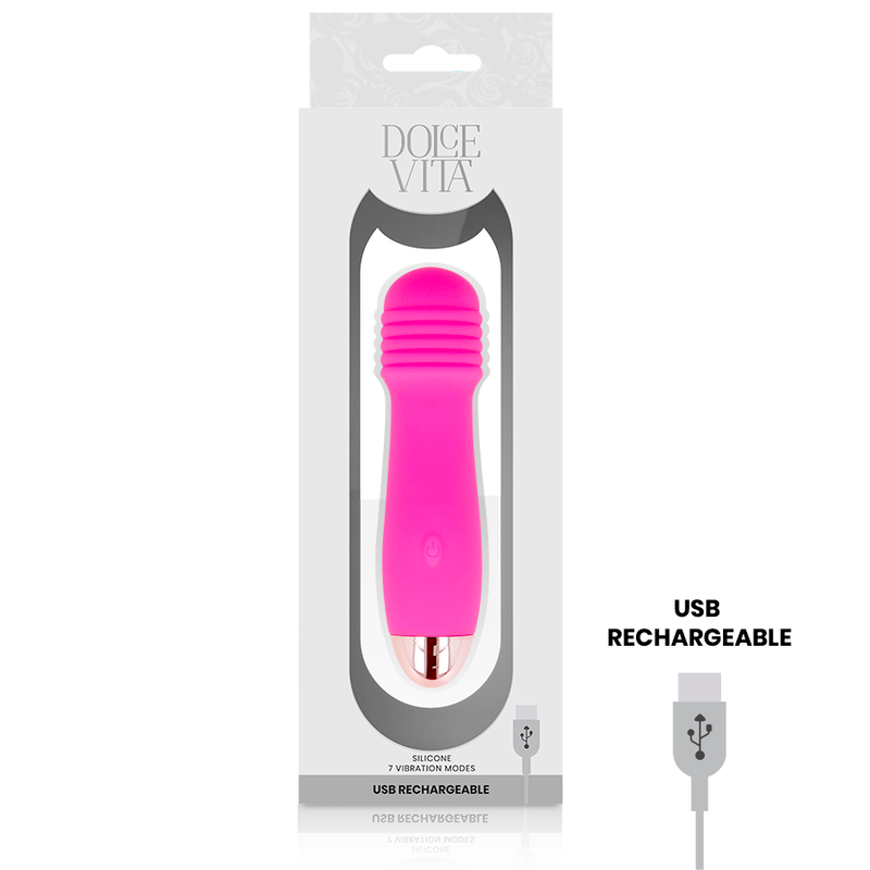 DOLCE VITA - RECHARGEABLE VIBRATOR THREE PINK 7 SPEEDS - NOCTURNA DESIRES