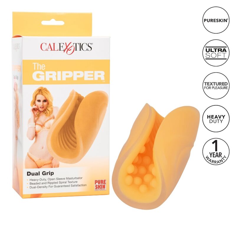 CALEXOTICS - BEADED GRIP MASTURBATOR ORANGE - NOCTURNA DESIRES