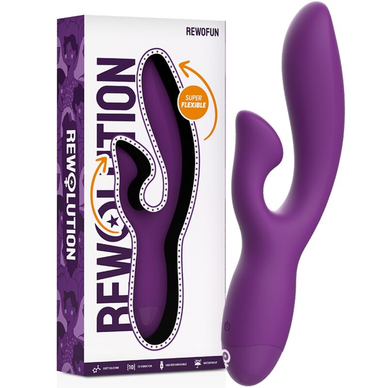 REWOLUTION - REWOFUN FLEXIBLE VIBRATOR WITH RABBIT - NOCTURNA DESIRES