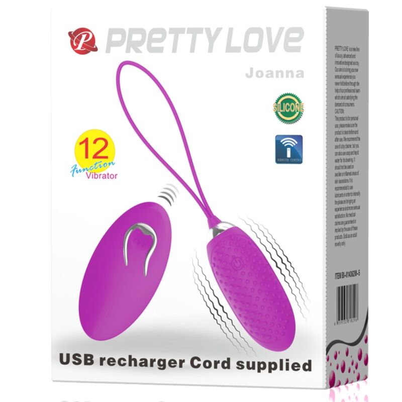 PRETTY LOVE - JOANNA VIBRATING EGG REMOTE CONTROL 12 MODES - NOCTURNA DESIRES