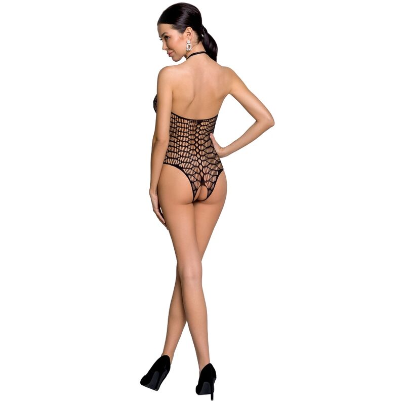 PASSION - WOMAN BS087 BLACK BODYSTOCKING ONE SIZE - NOCTURNA DESIRES