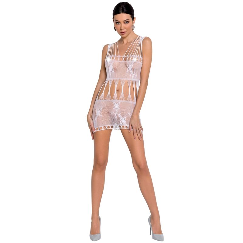 PASSION - WOMAN BS090 WHITE BODYSTOCKING ONE SIZE - NOCTURNA DESIRES