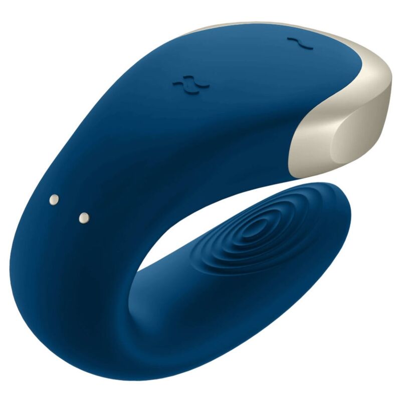 SATISFYER - DOUBLE LOVE LUXURY PARTNER VIBRATOR BLUE - NOCTURNA DESIRES