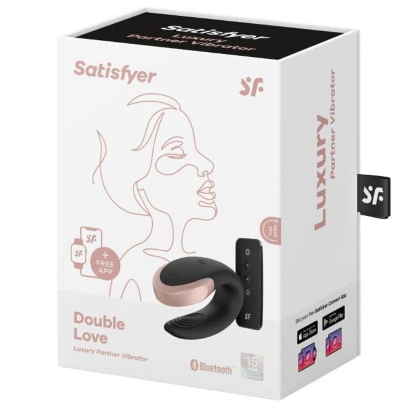 SATISFYER - DOUBLE LOVE LUXURY PARTNER VIBRATOR BLACK - NOCTURNA DESIRES