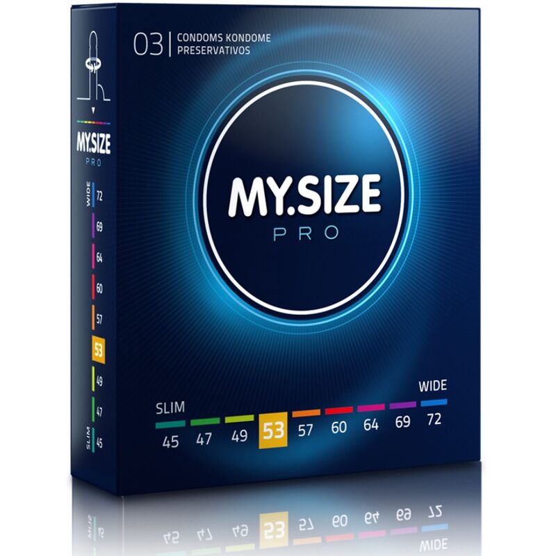MY SIZE - PRO CONDOMS 53 MM 3 UNITS - NOCTURNA DESIRES