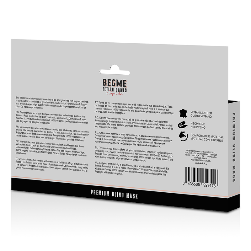 BEGME - BLACK EDITION PREMIUM BLIND MASK WITH NEOPRENE LINING - NOCTURNA DESIRES