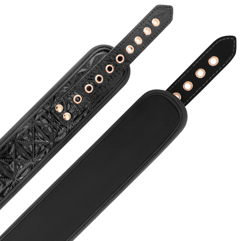 BEGME - BLACK EDITION COLLAR WITH NIPPLE CLAMPS WITH NEOPRENE LINING - NOCTURNA DESIRES