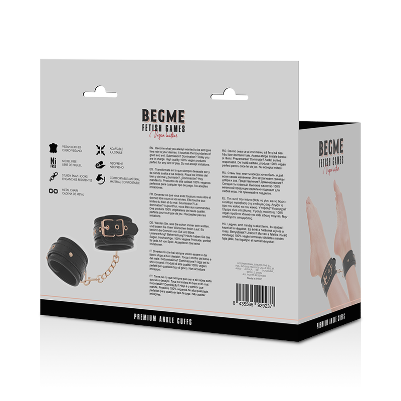 BEGME - BLACK EDITION PREMIUM ANKLE CUFFS WITH NEOPRENE LINING - NOCTURNA DESIRES
