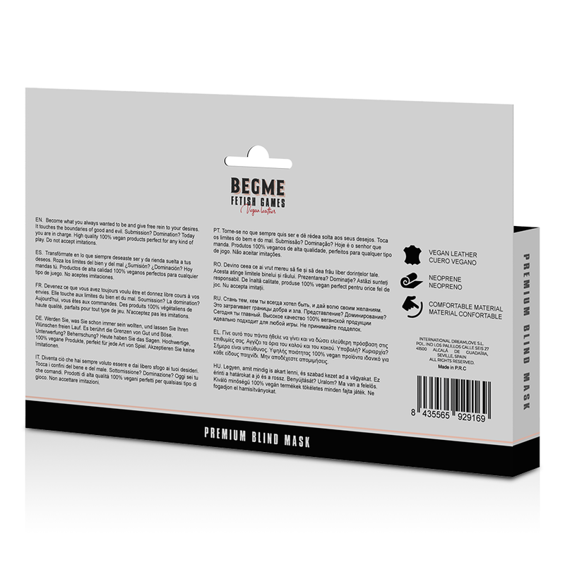 BEGME - RED EDITION PREMIUM BLIND MASK WITH NEOPRENE LINING - NOCTURNA DESIRES