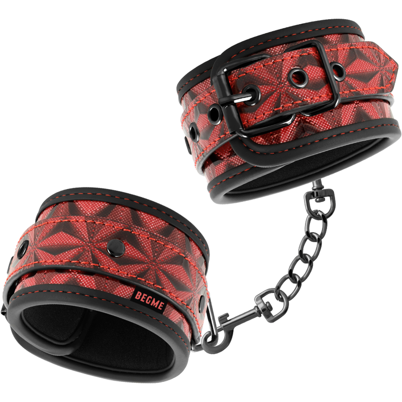 BEGME - RED EDITION PREMIUM HANDCUFFS WITH NEOPRENE LINING - NOCTURNA DESIRES