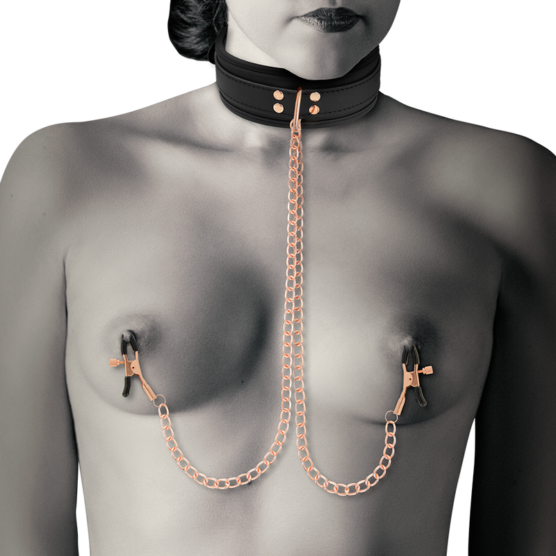 COQUETTE CHIC DESIRE - FANTASY NIPPLE CLAMP NECKLACE WITH NEOPRENE LINING - NOCTURNA DESIRES