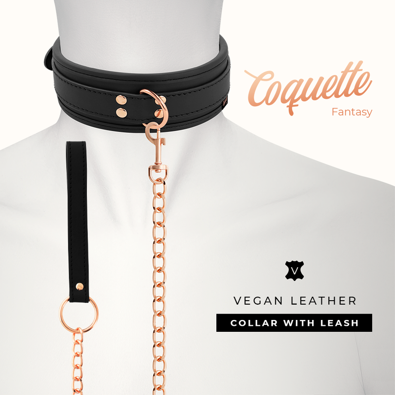COQUETTE CHIC DESIRE - FANTASY VEGAN LEATHER COLLAR WITH NEOPRENE LINING - NOCTURNA DESIRES