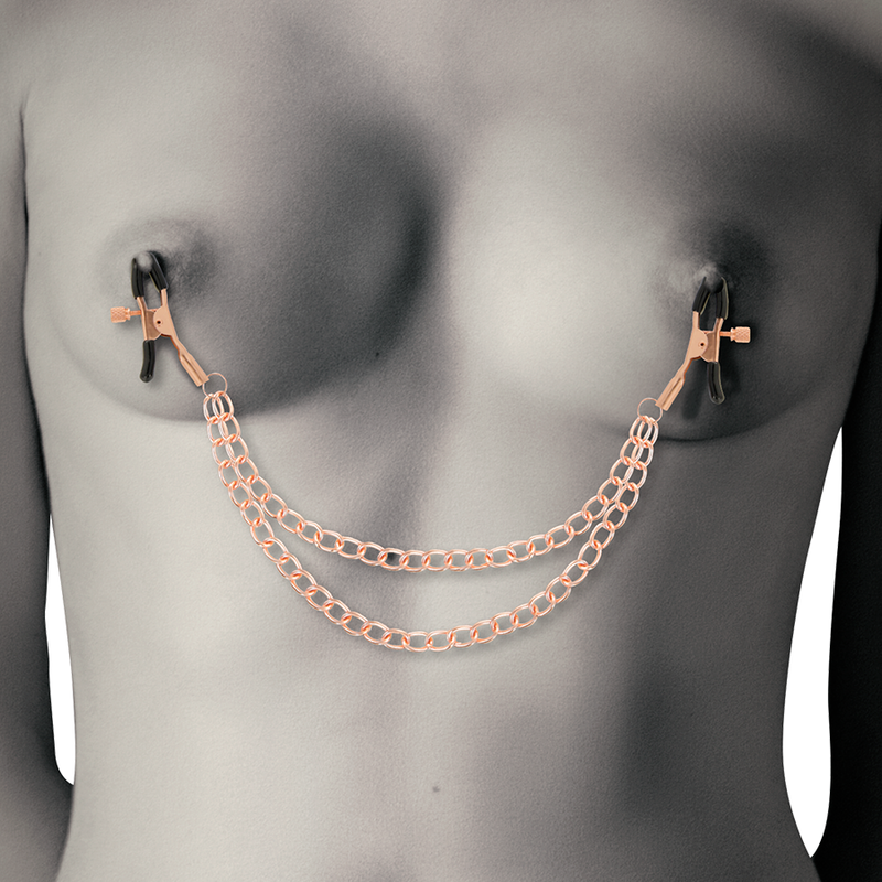 COQUETTE CHIC DESIRE - FANTASY METAL NIPPLE CLIPS WITH CHAIN - NOCTURNA DESIRES