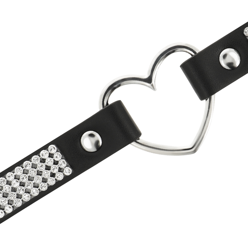 COQUETTE CHIC DESIRE - VEGAN LEATHER CHOKER WITH HEART - NOCTURNA DESIRES