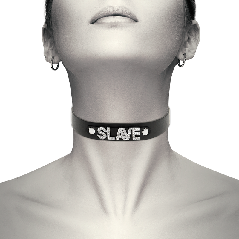 COQUETTE CHIC DESIRE - SLAVE VEGAN LEATHER CHOKER - NOCTURNA DESIRES