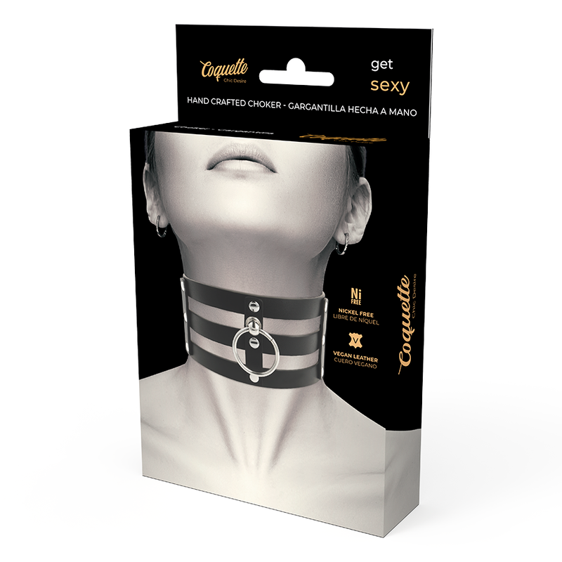 COQUETTE CHIC DESIRE - FETISH STYLE VEGAN LEATHER CHOKER - NOCTURNA DESIRES