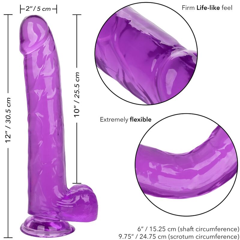 CALEXOTICS - SIZE QUEEN DILDO PURPLE 25.5 CM - NOCTURNA DESIRES
