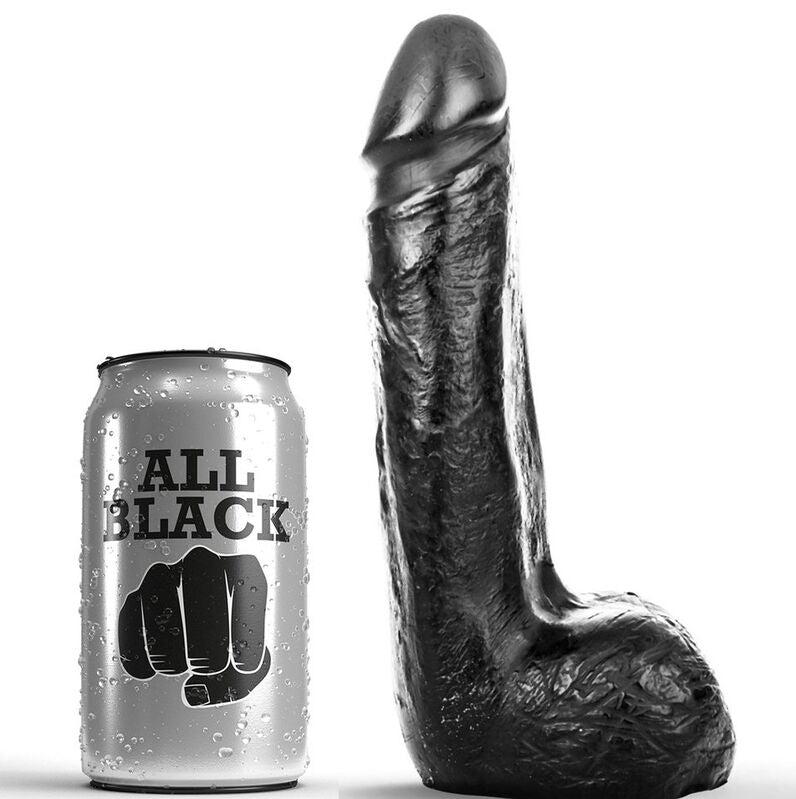 ALL BLACK - SOFT BLACK REALISTIC DILDO 20 CM ALL BLACK NOCTURNA DESIRES