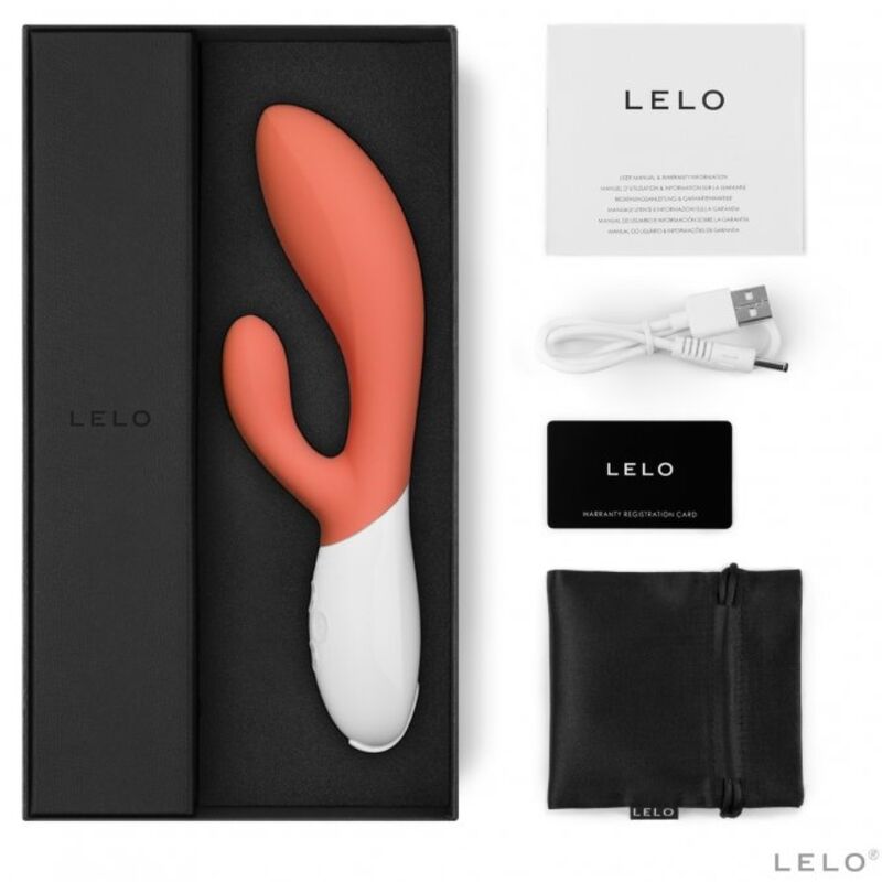 LELO - INA 3 LUXURY CORAL RABBIT VIBRATOR - NOCTURNA DESIRES