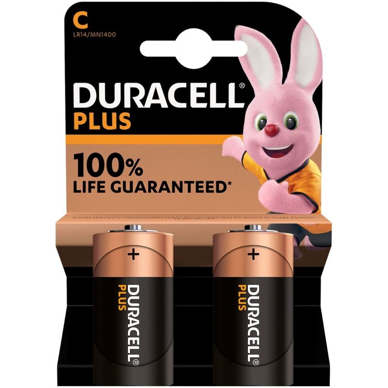 DURACELL - PLUS POWER BATTERY ALCALINA C LR14 2 UNITS - NOCTURNA DESIRES