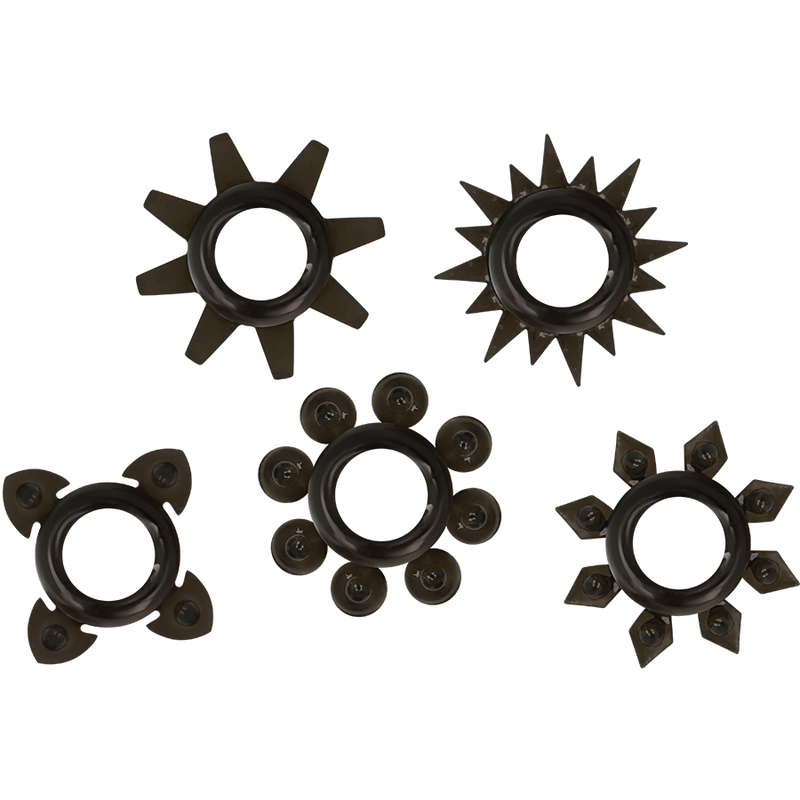 OHMAMA - SET OF 5 SILICONE TESTICLE AND PENIS RINGS - NOCTURNA DESIRES