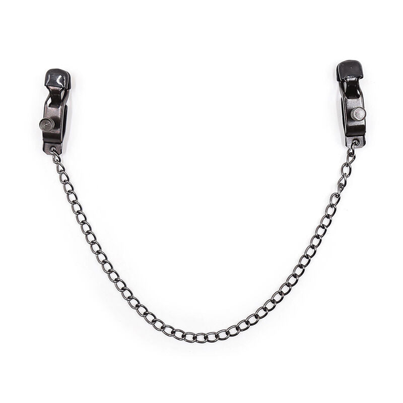 OHMAMA FETISH - METAL CLAMPS WITH BLACK CHAIN - NOCTURNA DESIRES