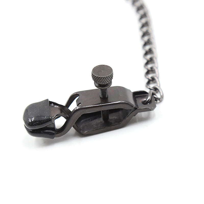 OHMAMA FETISH - METAL CLAMPS WITH BLACK CHAIN - NOCTURNA DESIRES