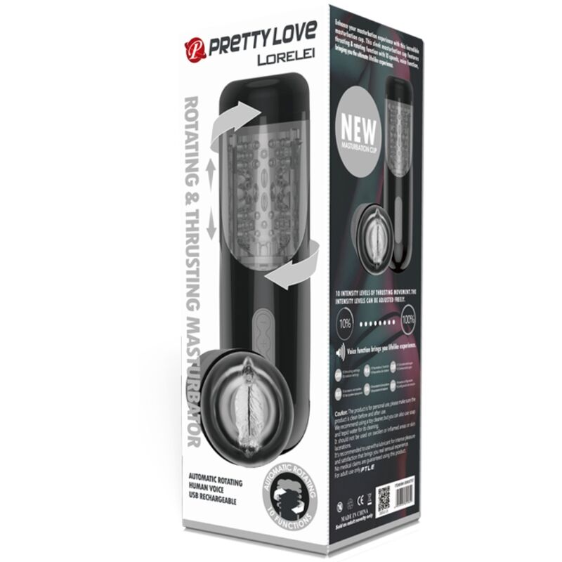 PRETTY LOVE - LORELEI MULTIFUNCTION RECHARGEABLE MASTURBATOR - NOCTURNA DESIRES