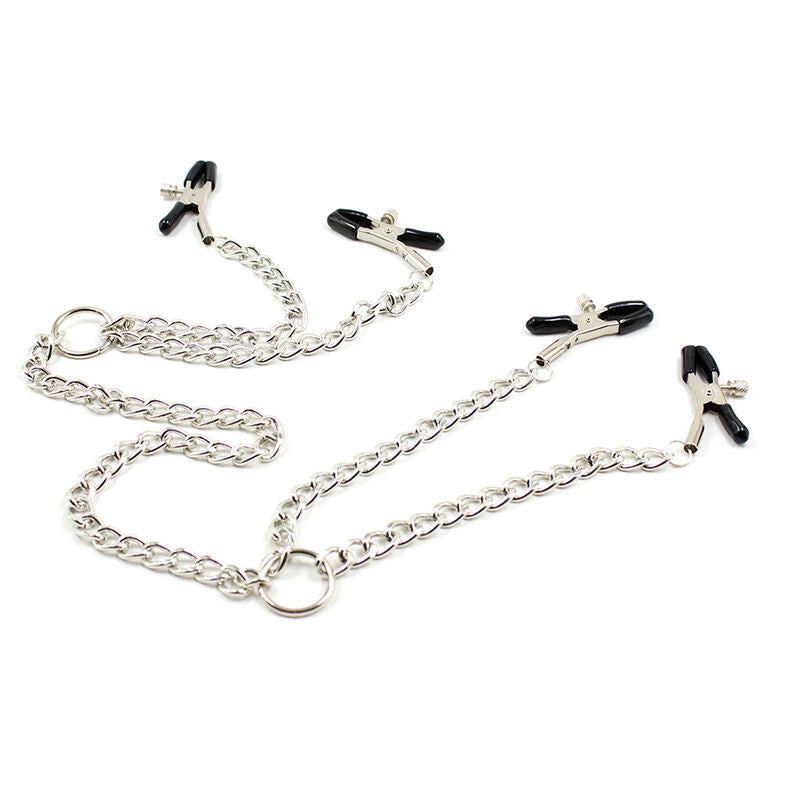OHMAMA FETISH - 4 NIPPLE Clamps WITH CHAINS - NOCTURNA DESIRES