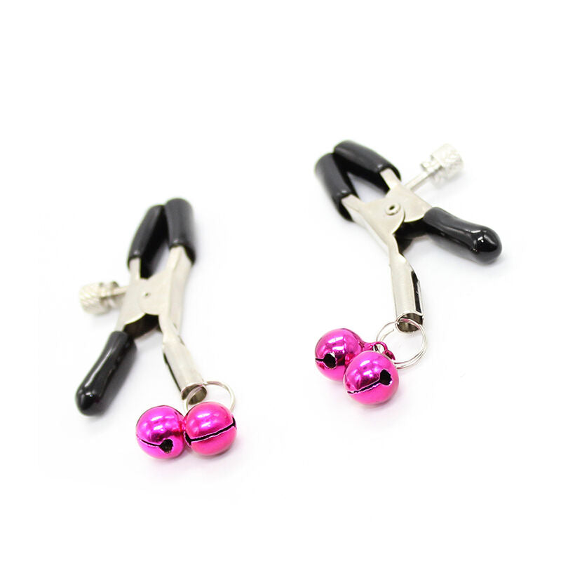 OHMAMA FETISH - NIPPLE CLAMPS WITH PINK BELL - NOCTURNA DESIRES