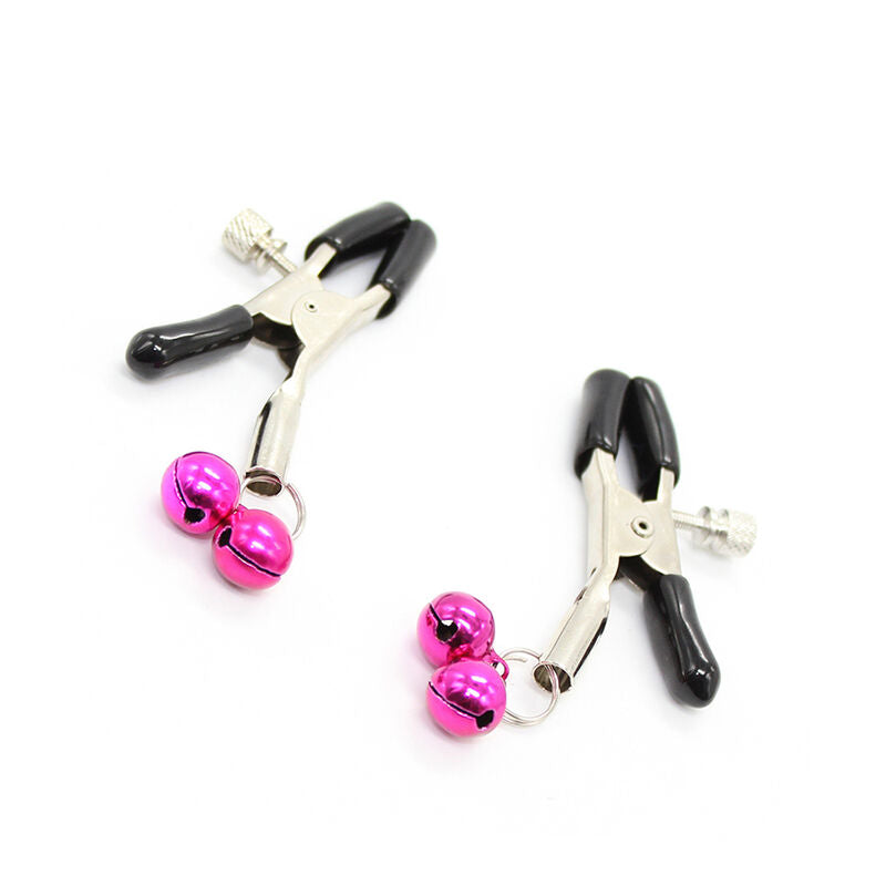 OHMAMA FETISH - NIPPLE CLAMPS WITH PINK BELL - NOCTURNA DESIRES