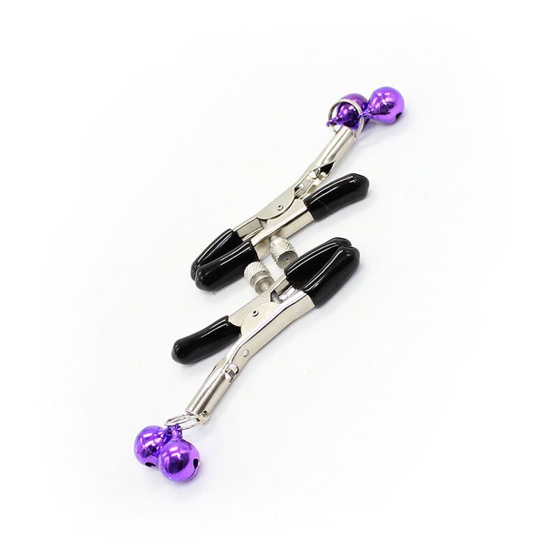 OHMAMA FETISH - NIPPLE Clamps WITH LILAC BELL - NOCTURNA DESIRES