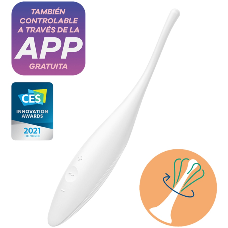 SATISFYER - TWIRLING JOY CLIT TIP VIBRATOR WHITE - NOCTURNA DESIRES