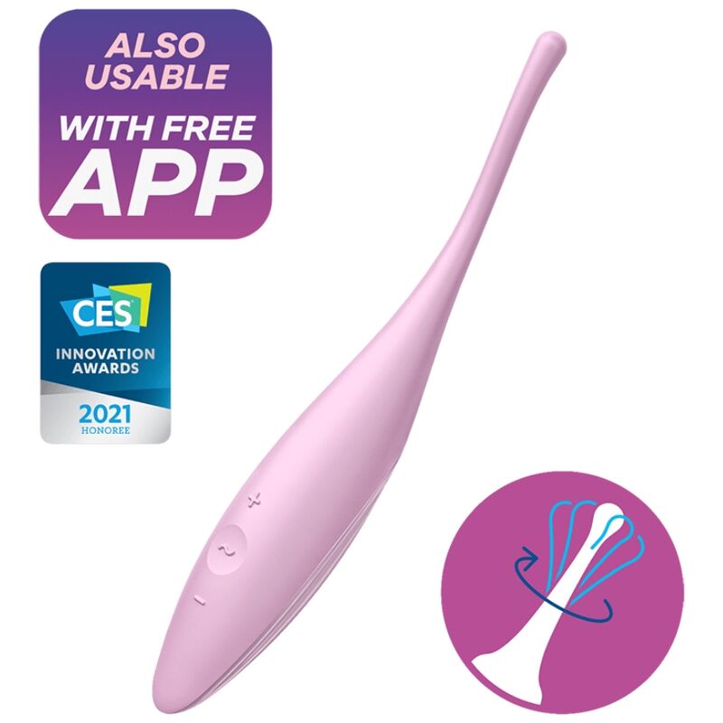SATISFYER - TWIRLING JOY CLIT TIP VIBRATOR PINK - NOCTURNA DESIRES