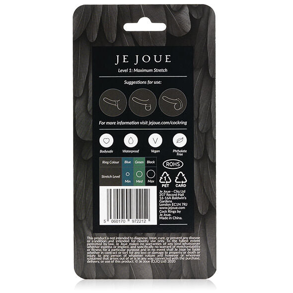 JE JOUE - MAXIMUM STRETCH SILICONE COCK RING - BLACK - NOCTURNA DESIRES